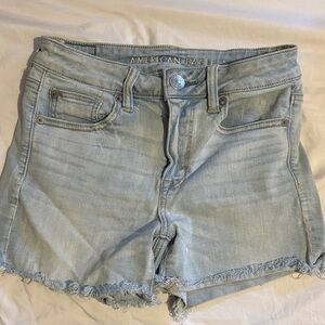 American Eagle Outfitters Women's Faded Blue Jean Shorts